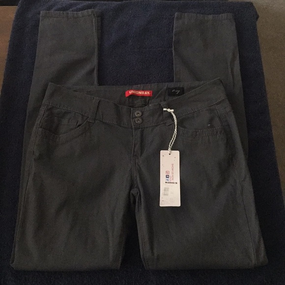 NWT Unionbay Dark Gray Skinny Pants 7 - Picture 1 of 6